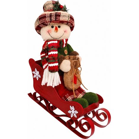 Décoration de Noël pour bureau : Père Noël, renne et traîneau, décoration festive pour le salon, bonhomme de neige (1/5)