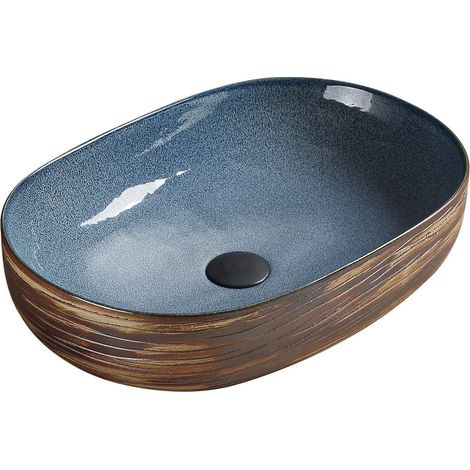 Mexen Agota lavabo de encimera 58 x 40 cm, azul - 22025866 (1/2)