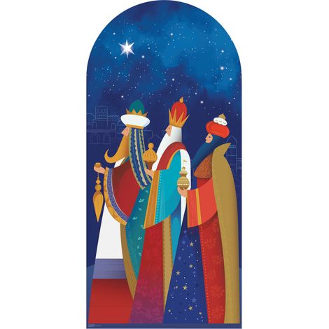 Figurine en carton - Noël - Les Rois Mages - Haut 194 cm (1/5)