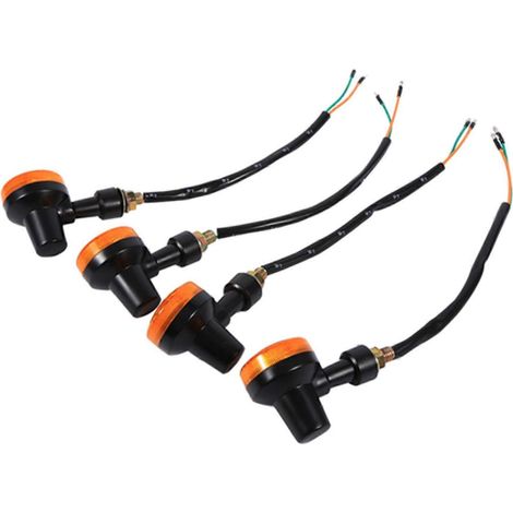 4x Universal-Motorradblinker, gelbe Glühbirne, 12V