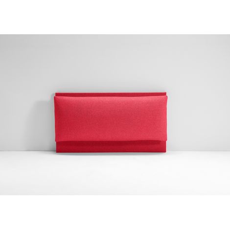 EVERGREENWEB - Testata Letto Individuale Imbottita, Testiera di Tessuto antimacchia con cuscino imbottito in Foam, interno in puro legno. Testata letto muro, Realizzata in Italia - ROSSA