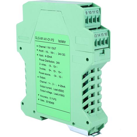 Transmetteur isolateur de signal de courant continu 24 V CC, conditionneur de signal de détection PLC 4-20 mA (3) (1/5)