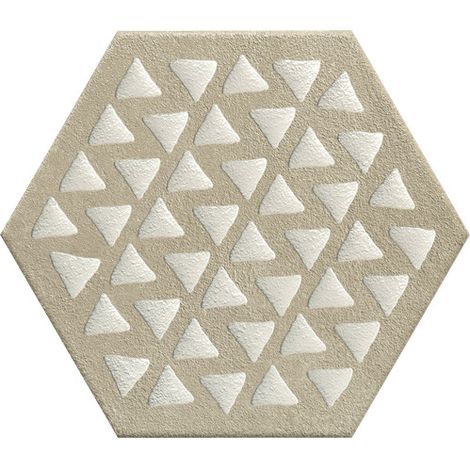 Carrelage sol / mur hexagonal effet ciment 25x21,6 cm TERRACRETA Intarsio Argilla (vendu par boite de 1.18m2) (1/4)