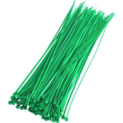 Colliers de serrage verts 8 pouces, 18 lb, résistance à la traction, autobloquants, 100 pièces, colliers de serrage multi-usages (1/4)