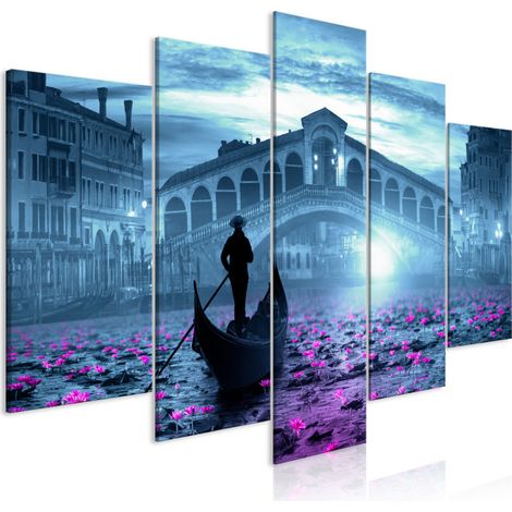 Tableau Imprimé 5 Panneaux "Magic Venice Wide Blue" 50 x 100 cm (1/2)