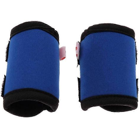 Lot de 2 attelles pour chien (avant et arrière) avec genouillères et sangles, noires, taille S-Blue M (1/5)