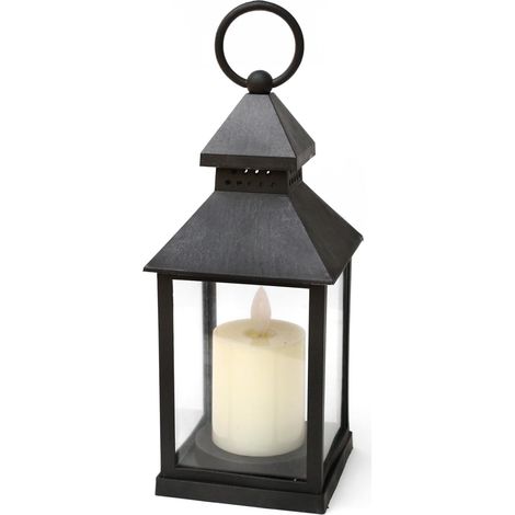 Lanterne lumineuse vintage en verre avec bougie LED clignotante intégrée, alimentée par piles, à suspendre, idéale pour la décoration intérieure et les décorations de Diwali. (1/5)