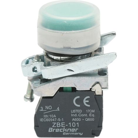 Pulsante con ritorno e cappuccio protettivo 22mm, 1NO, TB4-BP31, IP65 Breckner Germany (1/4)