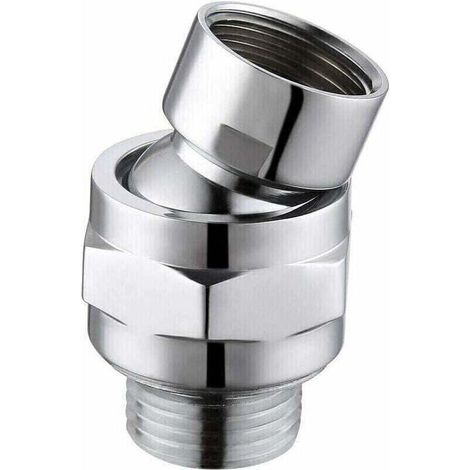 Connecter à Bras de Douche Connecteur de Douche Rotule Pivotante en Laiton Réglable Universelle G1/2 Chrome (1/4)