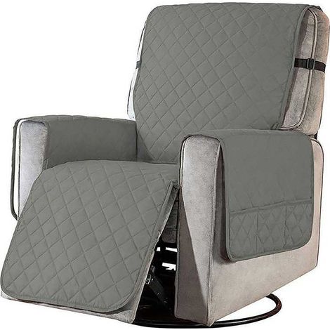 Housse De Fauteuil Inclinable - Réversible Avec Poches Latérales - Élastique Et Lavable En Machine - Pour Fauteuils Tissu Grand Modèle - 1 Pièce (1/5)