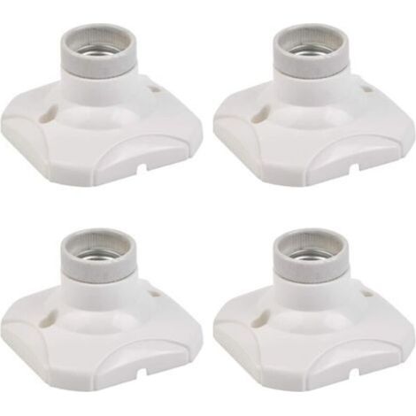 4 Stück E27 LED-Lampenfassung E27 Lampenhalter Wandfassung E27 Sockel für Flure, Treppenhäuser, Schlafzimmer, Küchen (250V, Weiß)
