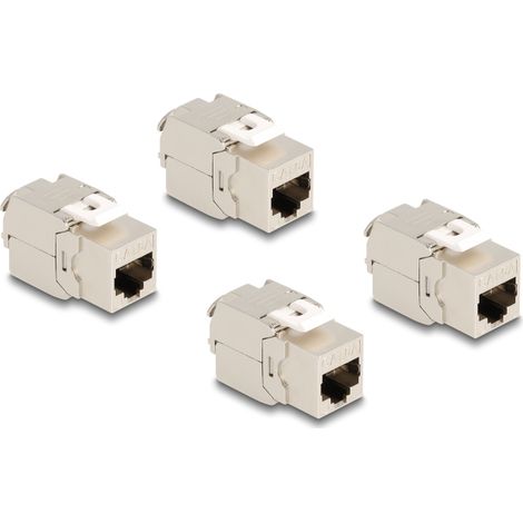 Delock Conector RJ45 para mÃ³dulo Keystone Cat.6A STP 4 piezas