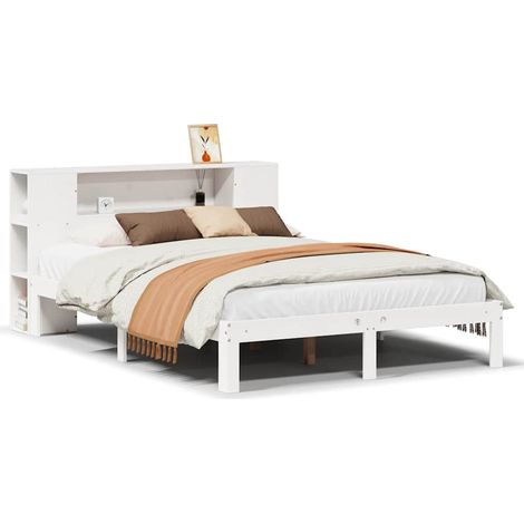 Maison Exclusive - Cama con estantería sin colchón madera maciza (1/5)