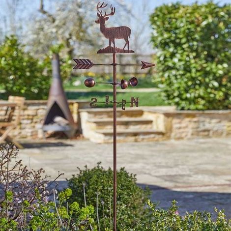 Smart Garden Stag Windvane Wind Weather Vane Mobile Brushed Copper 170cm (1/2)