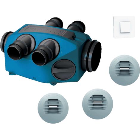 Kit VMC simple flux hygroreglable avec bouton poussoir – Ventilation efficace pour cuisine – Débit max optimisé – 549359BP – Nather