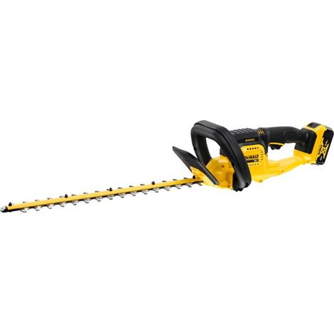 Dewalt – Taille-haies électrique 55 cm – 1 batterie 5Ah – Autonomie 75 min – Lame double action 550 mm – Écartement 25 mm – DCMHT563P1QW