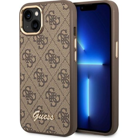 iPhone 14 Plus Guess Hartschalen-4G-Hülle Vintage Gold Logo Braun (1/5)