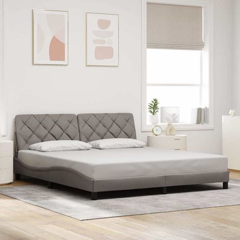 Cadre de lit sans matelas taupe 180x200 cm tissu vidaXL (1/5)