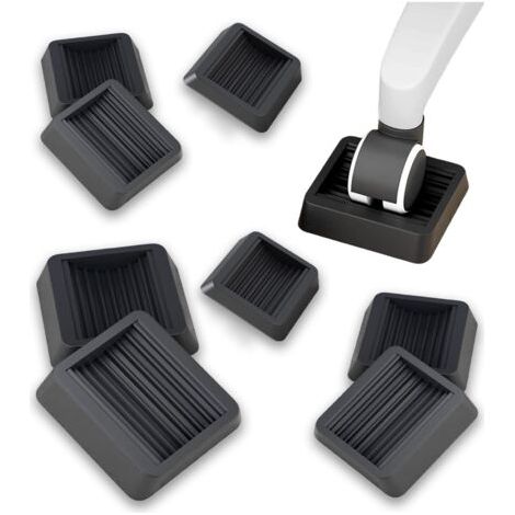 BUNTHAUS Patins de meubles en caoutchouc antidérapant : 8 pièces patins à roulettes pour fauteuil roulant de bureau et roues antidérapantes pour tous les sols (1/5)