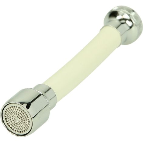Flexible avec mousseur M 22 x 1 FF, plastique blanc