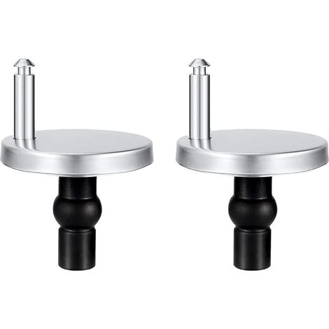 Set of 2 Toilet Seat Hinges Quick Release Top Fixings Screws for Replacement Rubber Puddles Universal Dead Hole Fittings 45mm Base (1/5)
