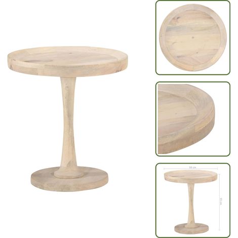 Table d'appoint Ø50x55 cm Bois de manguier massif - Table D'appoint - Table Basse - Meubles Vintage - Bois De Manguier - Décoration Intérieure (1/5)