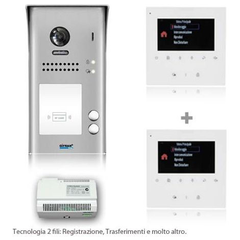 Videocitofono Bifamiliare 2 Fili 4” Monitor  Kit (1/4)