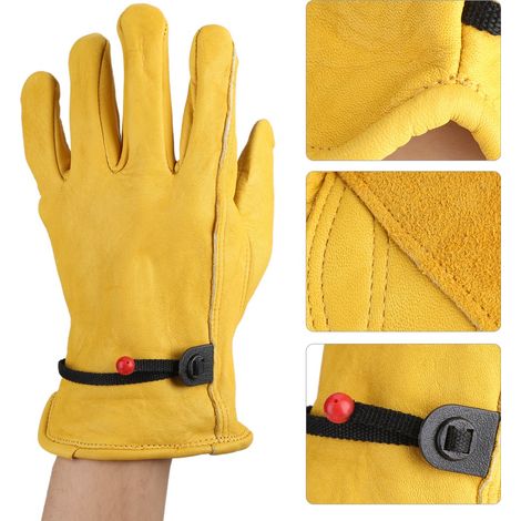 1 paire de gants en cuir pour le travail, protection et jardinage (taille L). (1/5)