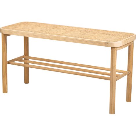 Banc d'entrée scandinave en bois massif – Rangement sous l'assise – Dimensions 90x35x52 cm – Bois certifié durable FSC – Nordlys