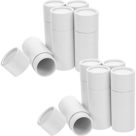 Runde aus 10 zylindrischen Teeröhrchen aus weißem Kraftpapier (1/5)