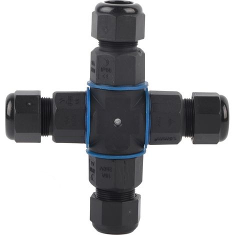 Boîte de jonction 4 voies IP68 étanche, connecteur électrique en laiton nickelé, borne 16A/250V pour câblage extérieur (1/5)