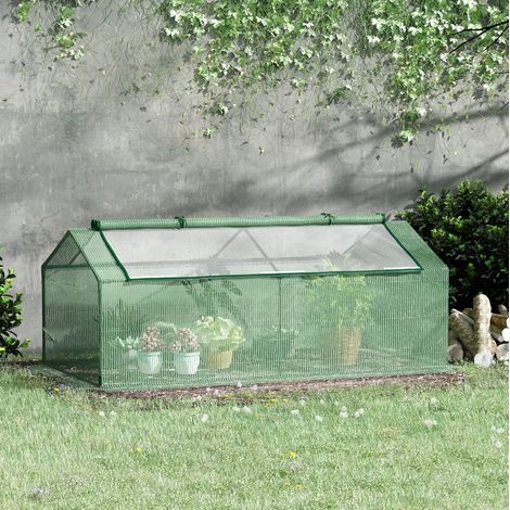 Serra da giardino mini con finestre metallo 180x90x70 cm OKMYHOME (1/4)