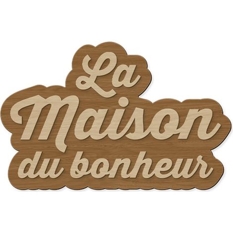 Décoration murale en bois La maison du bonheur 50 cm (1/2)