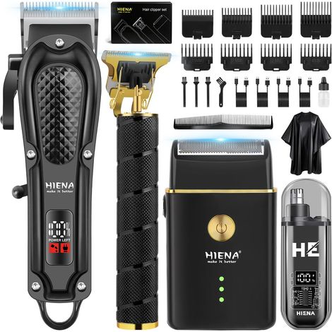 Hair Clippers for Men, Cordless Beard Trimmer, Blade Shaver, Nose Trimmer, Complete Electric Hair Cutting and Shaving Kit (4PCS) (1/5)