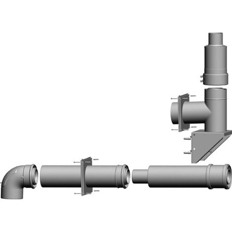 Wolf Anschluss-Set DN110/160 - C53x DN110/160 an der Fassade, raumluftunabh., 2651764
