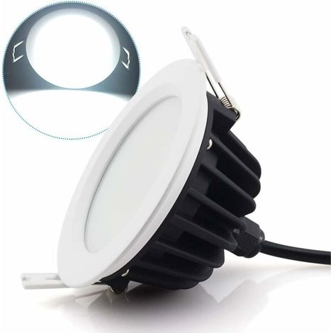 Downlight LED - 9 W - 3000K/4000K/5700K Réglable - Dimmable 10-100% - IP65 - Pour Salle De Bain Chambre Cuisine Bureau - Pack De 1 (1/5)