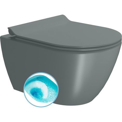 WC suspendu PURA, Swirlflush, 36x50cm, agave double mat (1/2)
