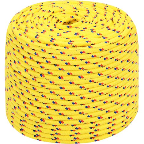 vidaXL Multipurpose Utility Rope 8 mm 100 m Yellow PP 420 kg Max Load
