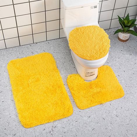 Tapis De Salle De Bain - Lot De 3 Pièces Anti-dérapant En Polyester - Pour Baignoire WC Et Sol - 31 5 X 19 7 Pouces 19 7 X 15 8 Pouces 15 8 X 14 6 Pouces (1/5)