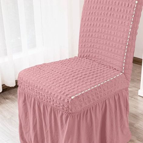 Coprisedia in filato di schiuma, hotel, casa, elasticizzato, universale, antipolvere, resistente all'usura, con chiusura a strappo, tovaglia con coprisedia ispessito, rosa, pezzo unico