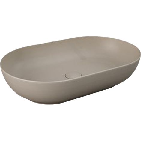 Lavabo d'appoggio Feeling ovale cappuccino opaco (1/4)