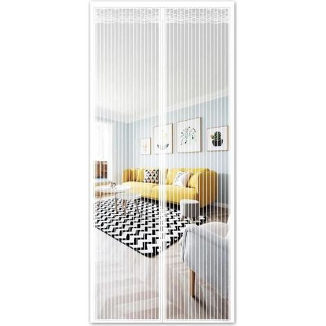 Moustiquaire Porte Fenetre - 90x230cm - Magnétique - Ajustable - Résistante aux insectes