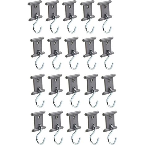 Filiyano-Lot de 20 crochets pour auvent de camping/caravane, crochets pour bougies de fête (Noël, caravane, remorque de voyage, gris) (1/5)