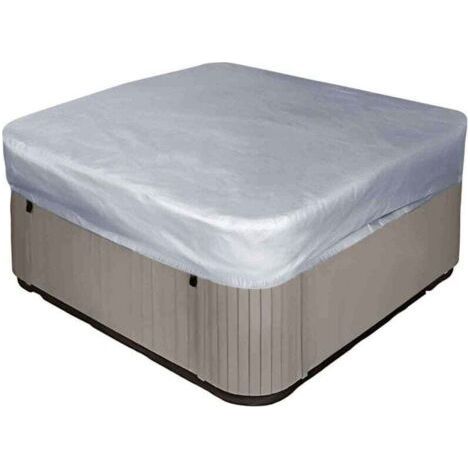 Square spa cover 231x231x30cm, 190T polyester anti-UV dust, with bag (gray) (1/4)