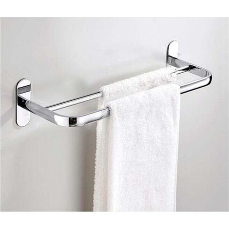 Double towel rail, 40 cm SUS304 stainless steel, wall-mounted bathroom towel rail, wall-mounted towel rail with 2 polished stainless steel bars, bathroom towel rail (1/4)