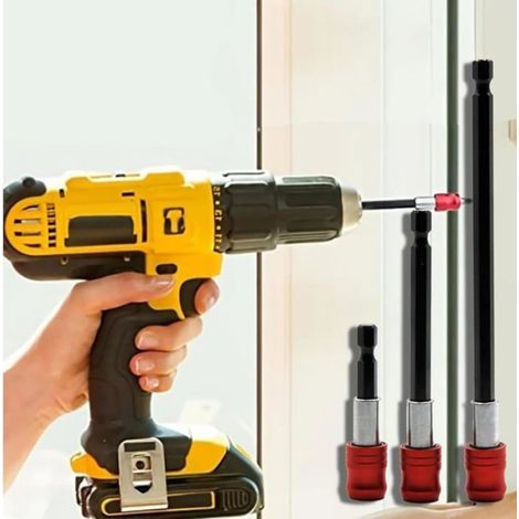 Lot de 3 rallonges d'embout 1/4 - Porte-embout long - Blocage rapide pour visseuse sans fil - 60/100/150 mm (1/5)
