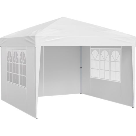 Tente pliante instantanée 2,95 x 2,95 m avec 3 parois et 2 fenêtres, hauteur réglable, parfaite pour événements, terrasse et jardin. (1/5)