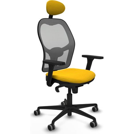 Sedia Ufficio con Poggiatesta Piqueras y Crespo 3D036G1 Giallo (1/5)