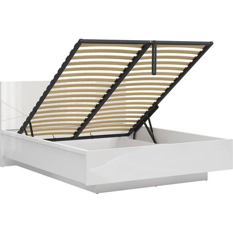 Lit coffre 160x200 sommier inclus Sven Blanc (1/5)