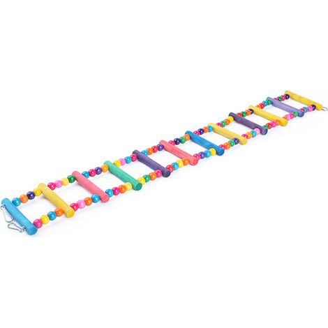 Balançoire pour oiseaux, pont en bois, échelle d'escalade, jouets pour perruches calopsittes et perroquets, exercices pour les oiseaux grimpant aux échelles (1/5)